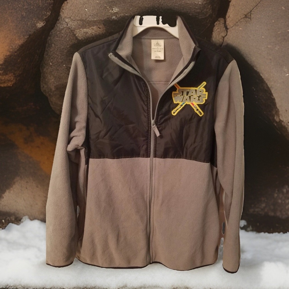 Disney Star Wars Mens Grey Fleece Full Zip Size Small